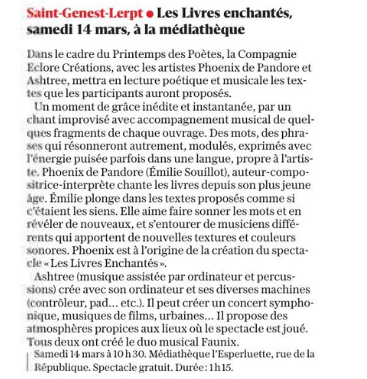 Article presse Mornant Les livres enchantés