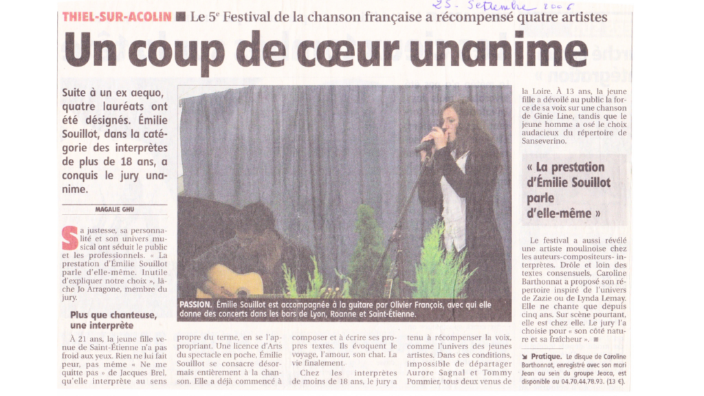 Presse Concours de chant André Manoukian