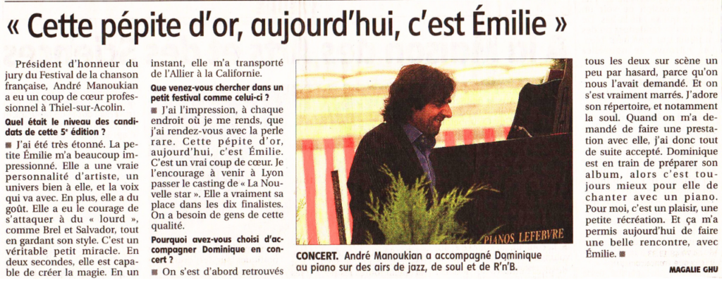 Manoukian concours de chant Emilie Souillot